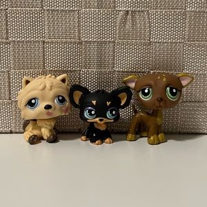 🖤 littlest pet shop / LPS dog lot of 3 #662, #1571 & #1216